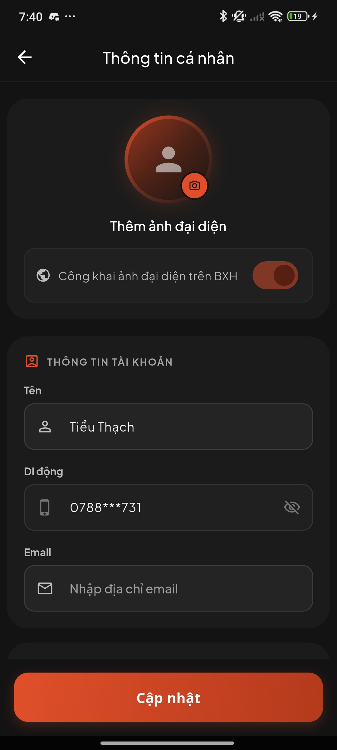 Thông tin cá nhân