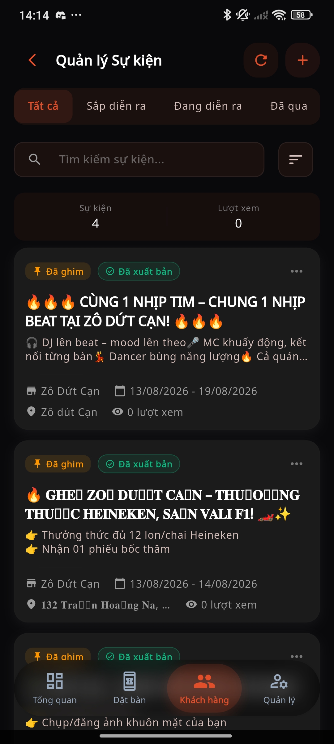 Quản lý sự kiện
