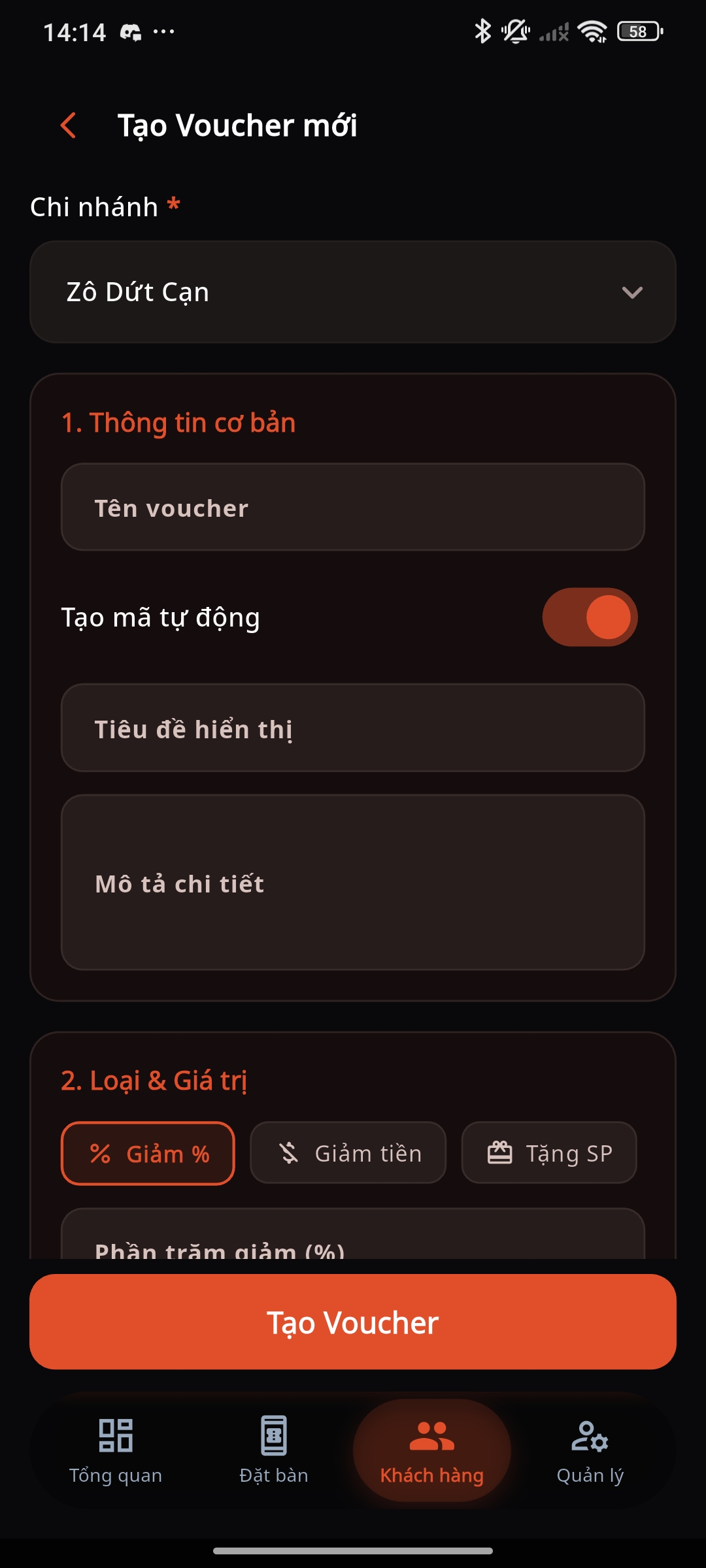 Tạo voucher mới